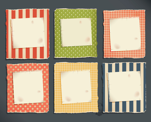 Grunge Object label paper vector 03
