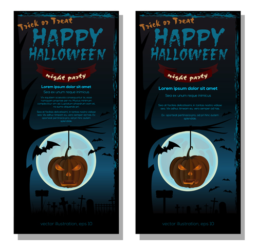 poster night halloween banners 