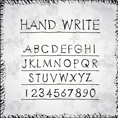 Hand drawn fonts creative vector 01
