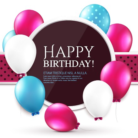happy birthday happy balloon background vector background 