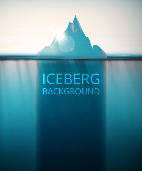 Iceberg with sunlight vector background