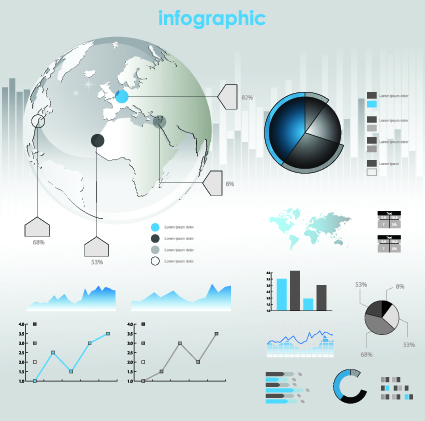 Infographic and elements vector set 03