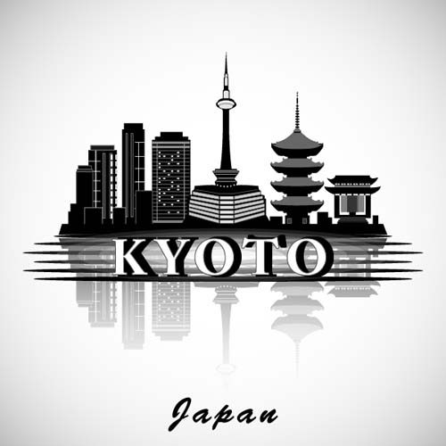 Kyoto city background vector