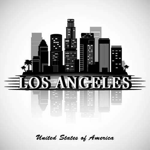 Los Angeles city background vector