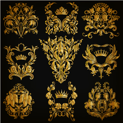 ornaments luxury golden floral 