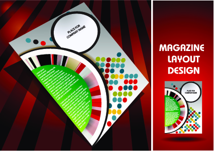 Magazine pages and cover layout design vector 05