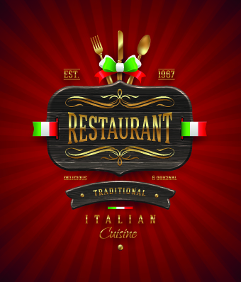 Vector Restaurant design elements 06