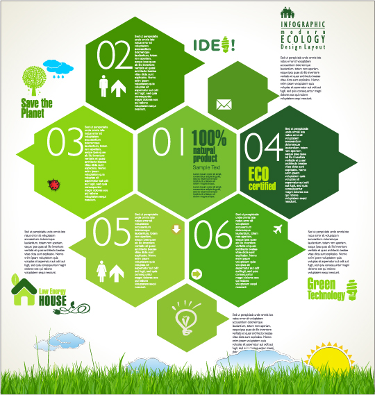template modern infographics ecology 