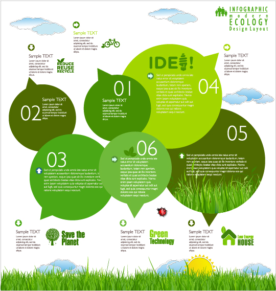 template modern infographics ecology 