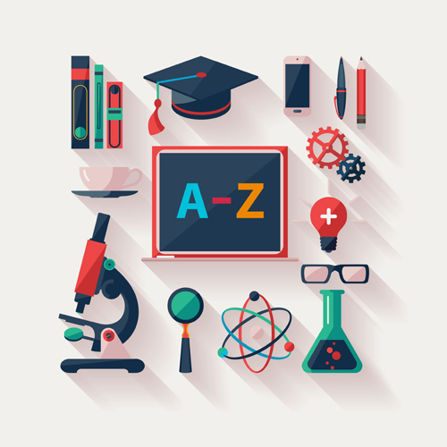 Modern education icons vector material 03