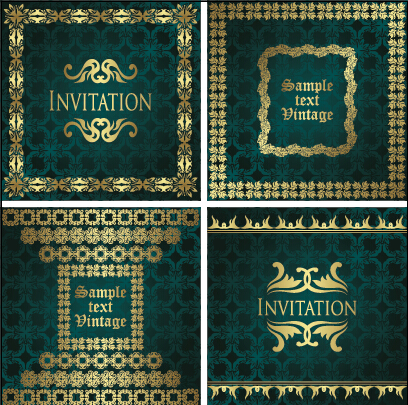 ornament invitation gold card background card 