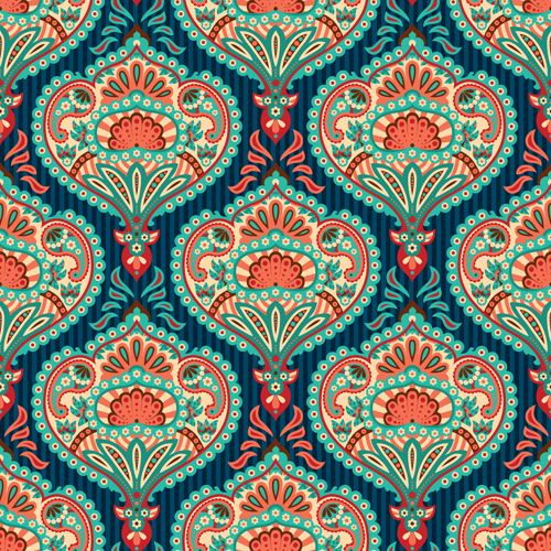 seamless pattern paisley ornate material 