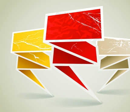 Set of Paper text bubbles design vector 03