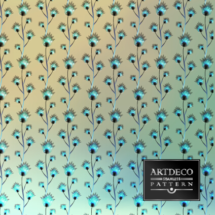 Peacock feathers seamless pattern vector