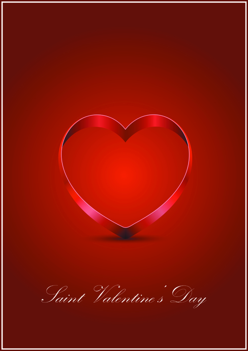 Elements Romantic Red Valentine Cards vector 01