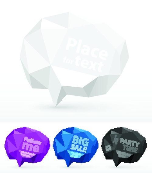 Crumpled paper for speech Bubbles vector 01