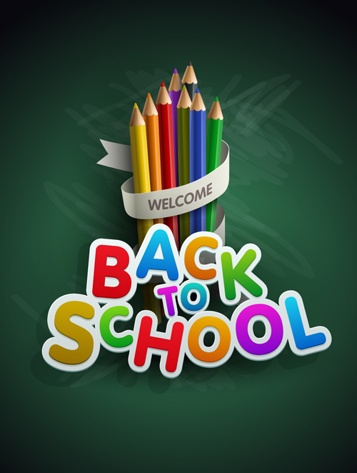 Education elements creative vector background set 01