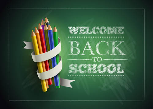 Education elements creative vector background set 03