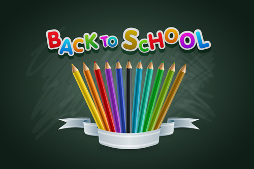 Education elements creative vector background set 04
