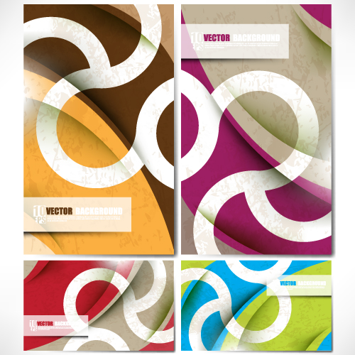 Set of ornate waves vector background 12