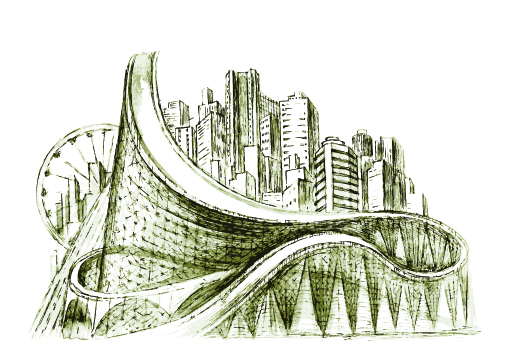 ch urban building vector material 04 Sketch urban building vector material 04