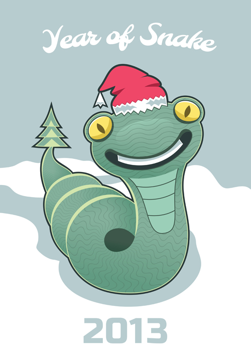 Creative Snake 2013 design elements vector 04