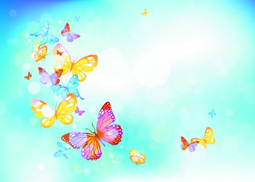 summer sky butterflies Backgrounds background 