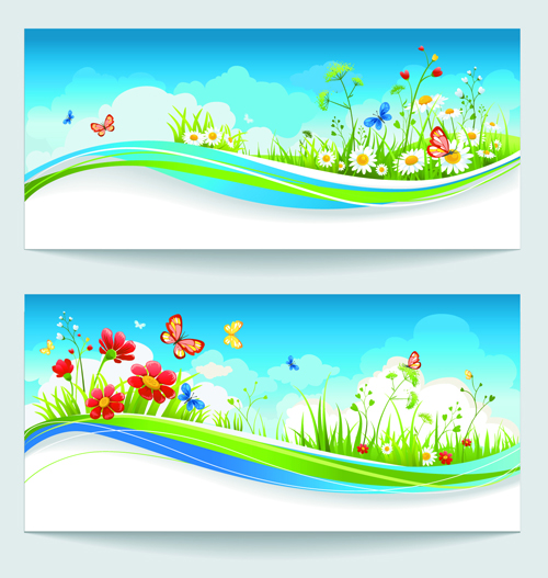 Summer blue sky backgrounds vector 03