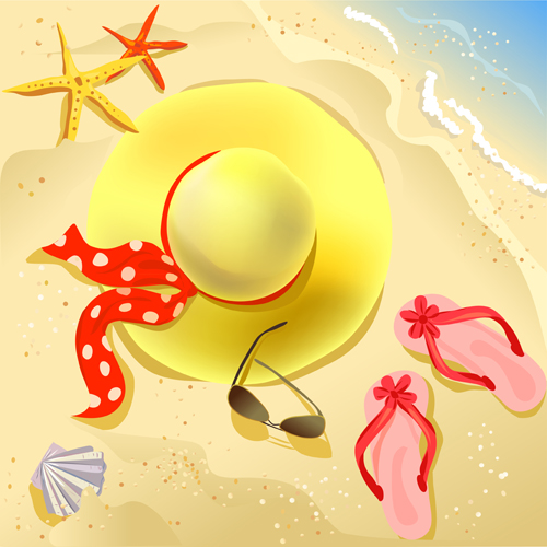 Summer beach travel backgrounds vector 05