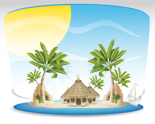 tropical travel summer background vector background 