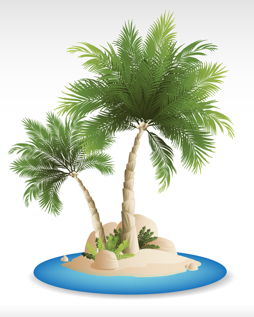 al island travel background vector 05 Summer tropical island travel background vector 05