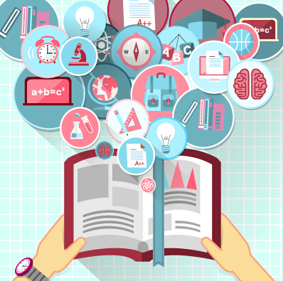 Teaching elements vector template material