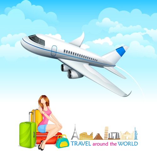 he world creative vector material 04 Travel around the world creative vector material 04
