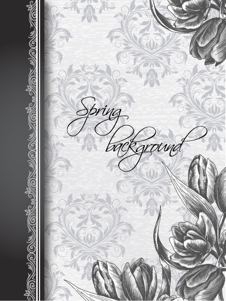 vintage vector background spring illustration floral background 