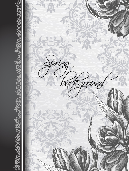 Vintage Spring floral background 02