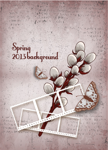 Vintage Spring floral background 09