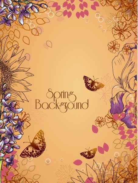 vintage spring floral background background 