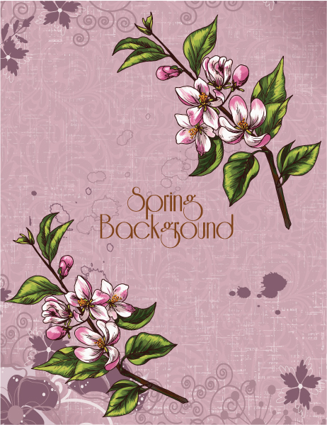 vintage spring floral background background 