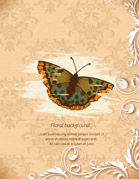 Vintage Spring floral background 13