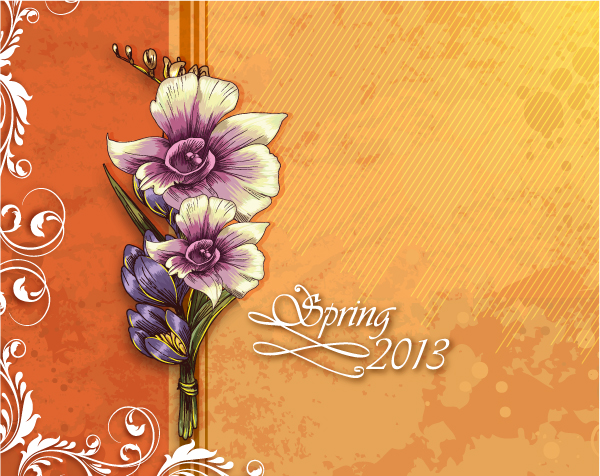 Vintage Spring floral background 23