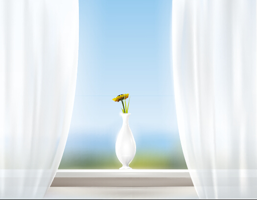 Warm windows design vector art 01
