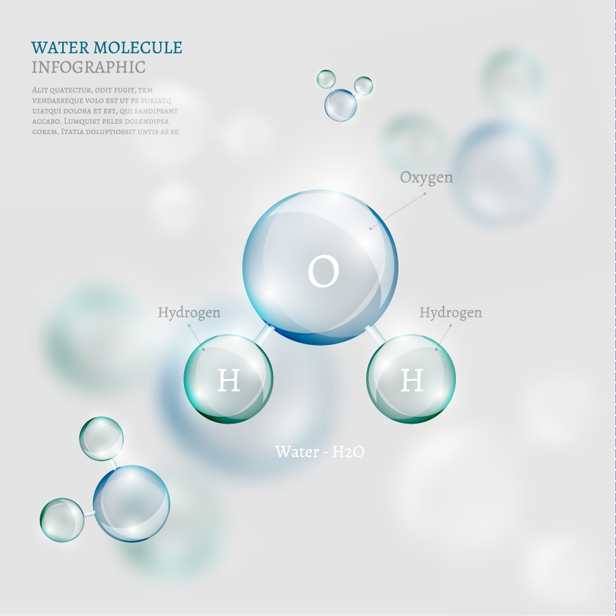 Water molecule business infographics vector