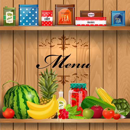 wooden shelf food creative 