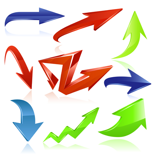 Set of Different arrow mix vector 01
