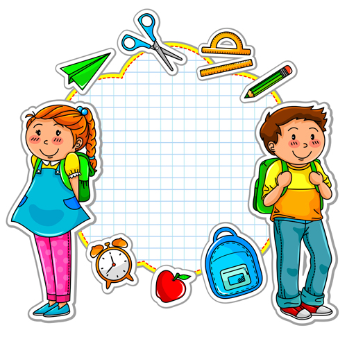 Cute children student design vector 05