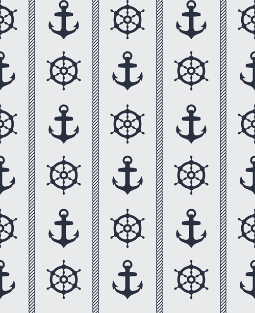 Nautical elements seamless pattern vector 03