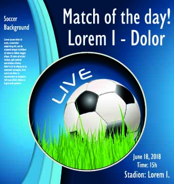 Soccer poster design vector set 04