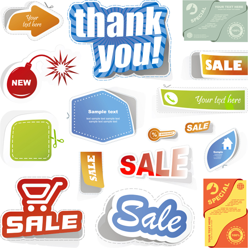 Sale stickers creative vector 04