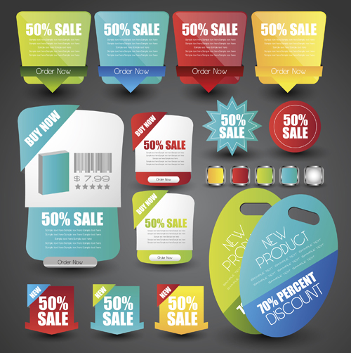 Sale stickers creative vector 05
