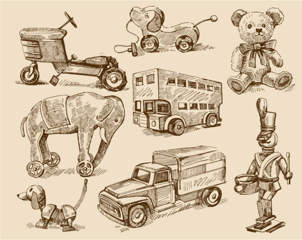 free vector vintage Childrens toys 02